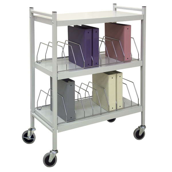 Omnimed Std Vertical Open Chart Rack 3 Shelves 20 Binder Capacity in Light Gra 260002-LG